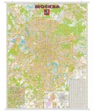Административная карта Москвы на рейках в тубусе 1:40Т