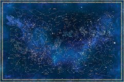 Скатерть "Карта Звёздное Небо" синяя, 120*145 см