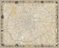 Скатерть "Карта Москвы в стиле ретро" 180*145 см