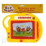 Доска для рисования магнитная Играем вместе "Три кота", с карандашом, счеты, 24*18см