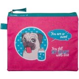 Папка для тетрадей 1 отделение, А5, Berlingo "Sweet pug", ПВХ, на молнии