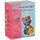 Набор для росписи фигурки из керамики Игрографика с акриловыми красками "Копилка. Мышонок с сыром"