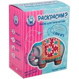 Набор для росписи фигурки из керамики Игрографика с акриловыми красками "Слон"