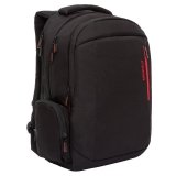 Рюкзак Grizzly, 30*45*20см, 3 отделения, 3 кармана, анатомическая спинка, черный-красный