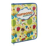 Папка-портфолио дошкольника ПЧЕЛКА, 8 вкладышей, на молнии, универсальная, ламинированный картон, с рисунком, 