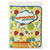 Папка-портфолио дошкольника ПЧЕЛКА, 8 вкладышей, на молнии, универсальная, ламинированный картон, с рисунком, 