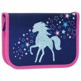 Пенал TIGER FAMILY с наполнением, 1 отделение, откидная планка, 23 предмета, "Rainbow Horse", 20х14х4 см, 2289
