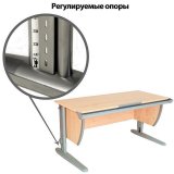 Стол-парта регулируемый ДЭМИ СУТ.15, 1200х610х530-815 мм, серый металлический каркас, ЛДСП, клен