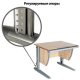Стол-парта регулируемый "Дэми" СУТ.14, 750х610х530-815 мм, серый металлический каркас, ЛДСП, клен