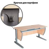 Стол-парта регулируемый ДЭМИ СУТ.17, 1200х610х530-815 мм, серый металлический каркас, ЛДСП, клен