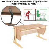 Стол-парта регулируемый ДЭМИ СУТ.17, 1200х610х530-815 мм, бежевый металлический каркас, ЛДСП, клен