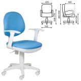 Кресло CH-W356AXSN с подлокотниками, голубое, пластик белый, CH-W356AXSN/15