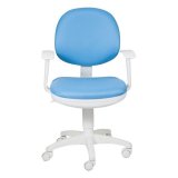 Кресло CH-W356AXSN с подлокотниками, голубое, пластик белый, CH-W356AXSN/15