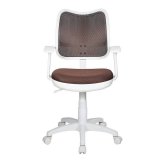 Кресло CH-W797/BR с подлокотниками, коричневое, пластик белый, CH-W797/BR/TW-1