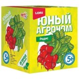 Набор для выращивания растений ЮНЫЙ АГРОНОМ "Редис", горшок, грунт, семена, LORI, Р-013