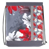 Сумка для обуви BRAUBERG 1 отделение, светоотражающая полоса, с сеткой, 46х36 см, "Цветы", 228124