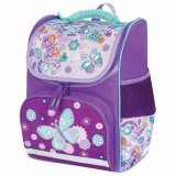Ранец с эргономичной спинкой для девочек ПИФАГОР BASIC "BUTTERFLY" 228810