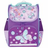 Ранец с эргономичной спинкой для девочек ПИФАГОР BASIC "BUTTERFLY" 228810