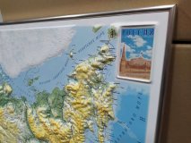 Рельефная карта России в алюминиевой раме