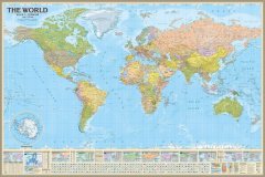 Политическая карта мира на английском языке, 1:17М