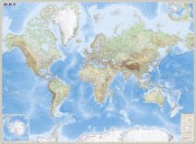 Обзорная карта Мира в багете 250-03 1:15М