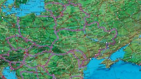 Глобус напольный вид Земли из Космоса на металлической подставке, d=95 см