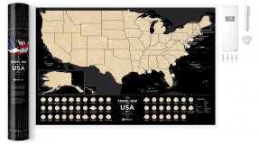 Скретч-карта США Travel Map USA Black 40*60 см