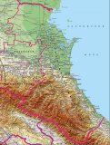 Физическая карта Дагестана 100*75 см