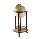 Глобус-бар Luxury Gift напольный, цвет орех 44*44*88см, "сокровища древнего мира", d=33см  