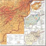 Карта Афганистана и Пакистана физическая 100х120 см, 1994 год