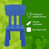 Стул детский со спинкой МАМОНТ синий, от 2 до 7 лет, безвредный пластик, 01.002.01.10.1