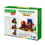 Магнитный конструктор MEGA MAGNETIC BUILD BLOCKS-129 "Построй дом", 129 деталей, BRAUBERG KIDS, 663850