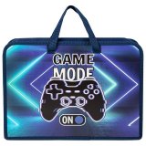 Папка на молнии с ручками ЮНЛАНДИЯ А4, 1 отделение, пластик, ширина 75 мм, "Game mode", 270957