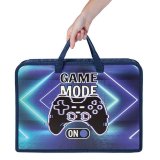 Папка на молнии с ручками ЮНЛАНДИЯ А4, 1 отделение, пластик, ширина 75 мм, "Game mode", 270957