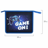 Папка для тетрадей ПИФАГОР А5, 1 отделение, пластик, на молнии, "Game On", 271496