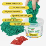 Песок для лепки кинетический BRAUBERG KIDS, изумрудный, 500 г, 2 формочки, ведерко, 665092