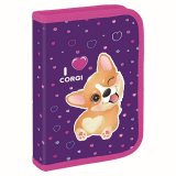 Пенал BRAUBERG, 1 отделение, полиэстер, 21х14 см, "I love corgi", 271530