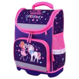 Ранец ЮНЛАНДИЯ WISE, 1 отделение, 3 кармана, устойчивое дно, "Little friends", 37x29х15 см, 271397