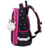 Ранец BRAUBERG LUMINOUS, 2 отделения, с брелоком, "Cats first", СВЕТЯЩИЙСЯ РИСУНОК, 38х29х16 см, 271367
