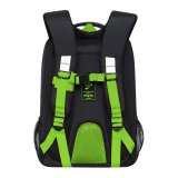 Рюкзак GRIZZLY школьный, анатомическая спинка, отделение для ноутбука до 13", "BLACK/GREEN", 39х26х19 см, RB-1