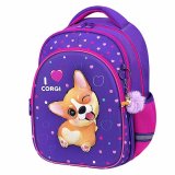 Рюкзак BRAUBERG OPTIMA, 2 отделения, с брелоком, "I love corgi", 3D-панель, 36х27х18 см, 271360