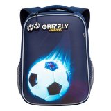 Ранец GRIZZLY анатомическая спинка, облегченный, для мальчиков, FOOTBALL, 37х26х16 см, RAw-397-3/1