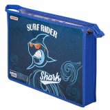 Папка для тетрадей ПИФАГОР А4, 1 отделение, картон/пластик, на молнии, "Shark Attack", 271437
