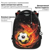 Ранец BRAUBERG PREMIUM, 2 отделения, с брелком, "Fireball", 38х29х16 см, 270598