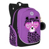 Рюкзак GRIZZLY школьный, анатом. спинка, 3 отделения, д/дев., LEOPARD, 39х30х20 см, RG-368-1/3