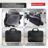 Сумка портфель BRAUBERG Expert с отделением для ноутбука 15,6", 2 отделения, черная, 30х40х10 см, 270824