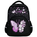 Рюкзак BRAUBERG SOFT, 2 отделения, 3 кармана, "Flower butterfly", СВЕТЯЩИЙСЯ, 40х31х15 см, 271365