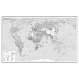 Карта Мира политическая, серая 120 х 75 см, GlobusOff