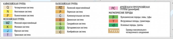 Геологическая карта России GlobusOff 120 х 205 см