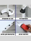 Стеклянная магнитно-маркерная доска 60x90 см на колесах + сменная доска Globusoff